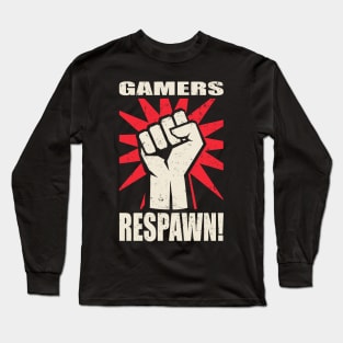 Gamers Respawn Funny Geek Gamer Long Sleeve T-Shirt